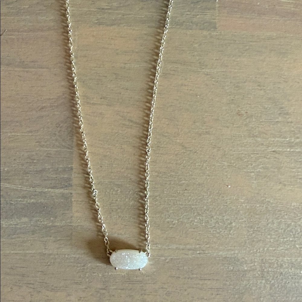 Kendra Scott gold Necklace with White Stone